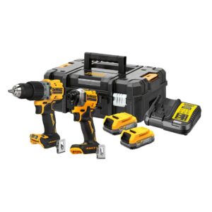 DEWALT DCK2050E2T-GB 18VOLT POWERSTACK COMPACT COMBI DRILL & IMPACT DRIVER KIT (1.7AH BATTERIES) - Image 1