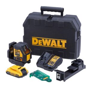 DEWALT DCLE34021D1-GB 18V XR CROSS LINE GREEN LASER INC 1 X 2.0AH BATTERY - Image 1