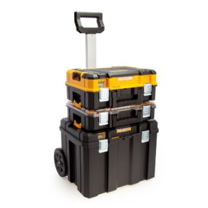 DEWALT DWST83411-1 TSTAK 2.0 TOWER ROLLING MOBILE STORAGE TROLLEY & 2 TSTAK BOXES