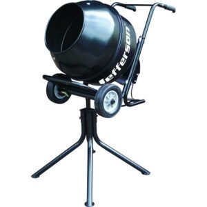 JEFFERSON 110VOLT TILT 130LTR DRUM CEMENT MIXER AND FREE STAND