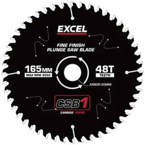 EXCEL 165MM 48TOOTH TEFLON COATED PLUNGESAW BLADE