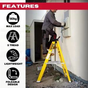 EXCEL 5 TREAD FIBREGLASS STEP LADDERS
