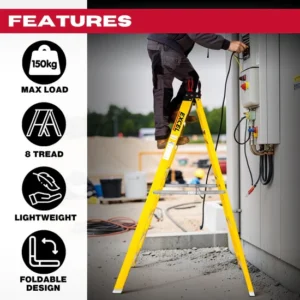 EXCEL 8 TREAD FIBREGLASS STEP LADDERS