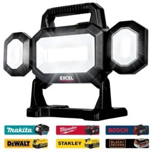 EXCEL 18VOLT LED WORK LIGHT 5000 LUMENS WITH MULTI BRAND BATTERY COMPATIBILTY